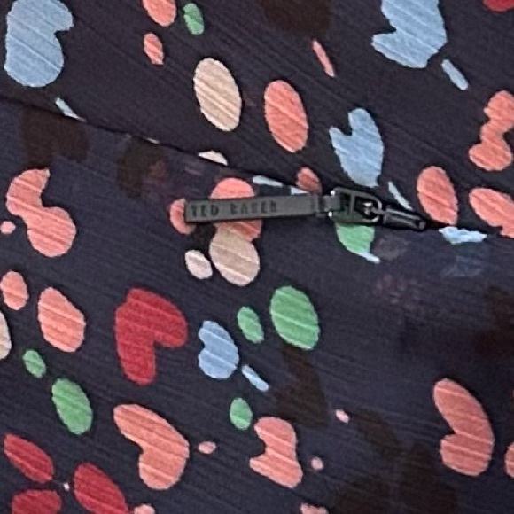 Ted Baker Casidee Heart Print Puff Sleeve Chiffon Mini Dress, Size US 6 - Picture 9 of 12